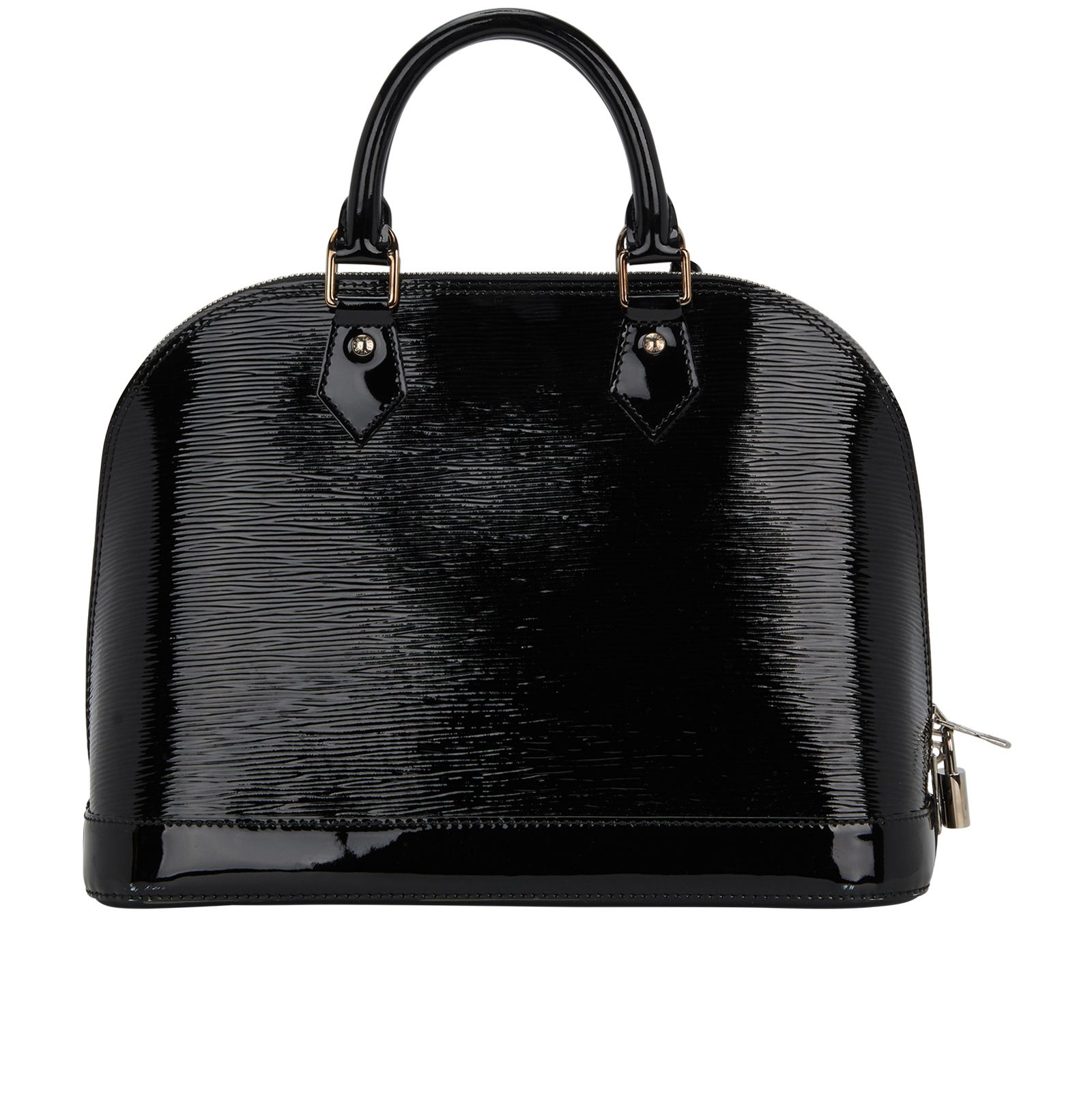 Alma PM, &pound;550, Handbags, Black, Patent Leather, Back view